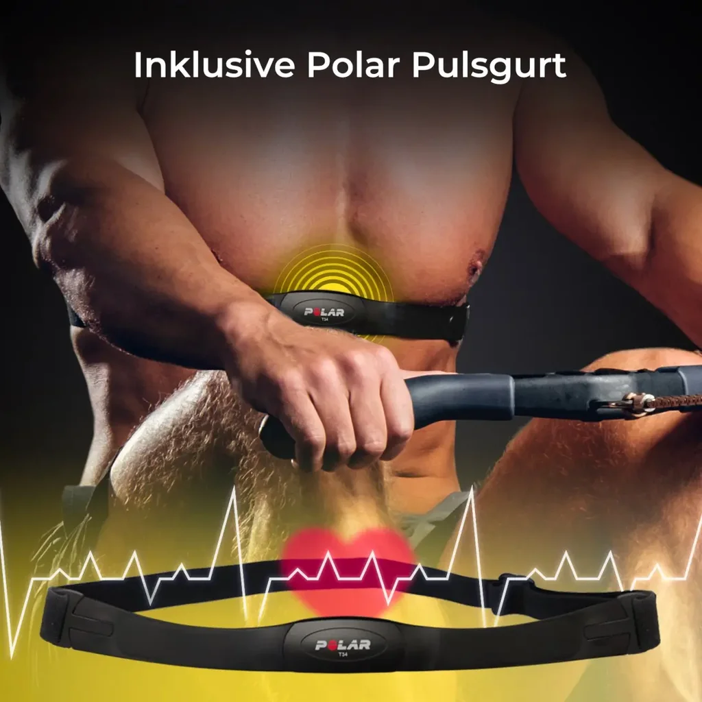 Inklusive Polar T34 Pulsgurt für messbare Herzfrequenz