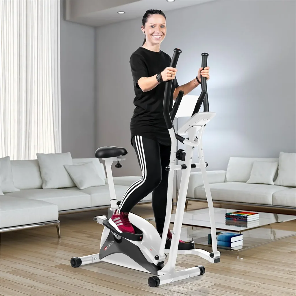 Der heimtaugliche AsVIVA Crosstrainer C16 im Wohnraum, kompakt und ideal für das Training zu Hause